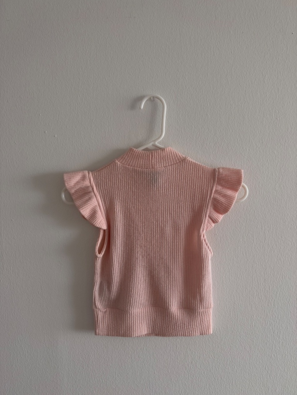 Forever 21 Pink Ribbed Ruffle Sleeve Sweater Top - Picture 2 of 3